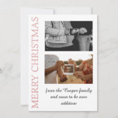 Roze goud, hoe meer zielen hoe meer vreugd baby aa feestdagenkaart (Voorkant)