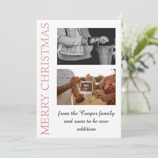 Roze goud, hoe meer zielen hoe meer vreugd baby aa feestdagenkaart (Staand voorkant)