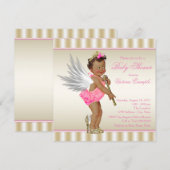 Roze Goud Hoge Hak Engel Etnische Baby Meisje Douc Kaart (Voorkant / Achterkant)