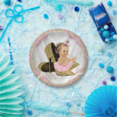 Roze Goud Hoge Hak Meisje Baby shower Papieren Bordje (Feest)