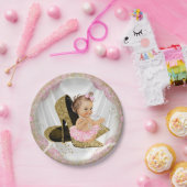 Roze Goud Hoge Hak Meisje Baby shower Papieren Bordje (Feest)