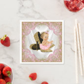 Roze Goud Hoge Hak Schoen Parel Meisje Baby shower Servet (Insitu)