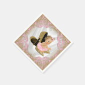 Roze Goud Hoge Hak Schoen Parel Meisje Baby shower Servet (Hoek)