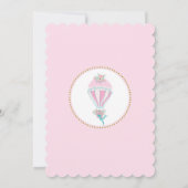 Roze Goud Hot Air Ballon Verjaardagsfeest Uitnodig Kaart (Achterkant)