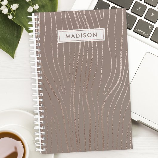Roze Goud Houtnerf Abstract Luxe Glam Planner