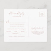 Roze Goud Idyllische Stijlvolle Menu Keuze RSVP  (Achterkant)