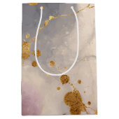 Roze Goud Inkt Spat Achtergrond Medium Cadeauzakje (Voorkant)