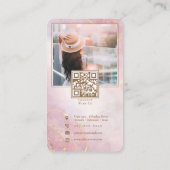 Roze & Goud Instagram Fotocollage Dubbelzijdig Visitekaartje (Achterkant)