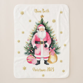Roze & Goud Japandi Santa Sherpa Deken