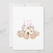 Roze Goud Kasteel Prinses Foto 1e Verjaardag Kaart (Achterkant)
