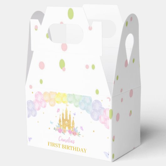 Roze Goud Kasteel Prinses Verjaardag Favoriet Box Bedankdoosjes (Geopend)