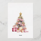 Roze & Goud Kerst Folie Vakantie Uitnodiging Kaart (Achterkant)