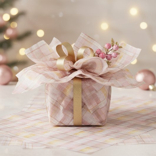 Roze Goud Kerst Patroon#7 ID1009 Tissuepapier