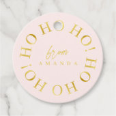 Roze Goud Kerstmis Ho Ho ID1009 Bedankjes Labels (Voorkant)