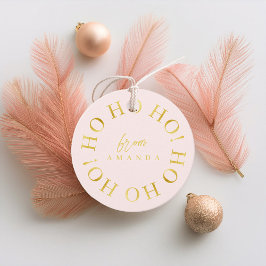 Roze Goud Kerstmis Ho Ho ID1009 Bedankjes Labels