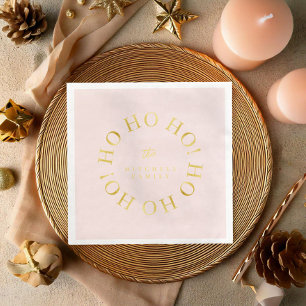 Roze Goud Kerstmis Ho Ho ID1009 Servet