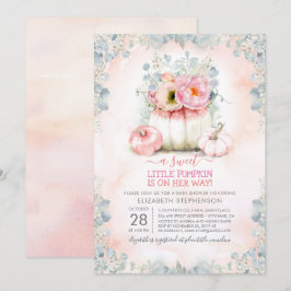 Roze Goud Kleine Pompoen Schattige Elegant Baby sh Kaart