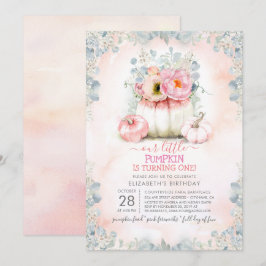 Roze Goud Kleine Pompoen Schattige Herfst Verjaard Kaart