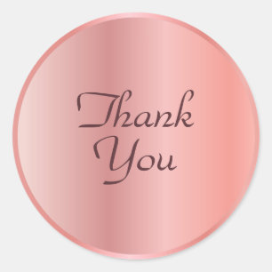 Roze Goud Kleur Bedankt Tekst Sjabloon Elegant Ronde Sticker