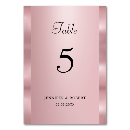 Roze Goud Kleur Elegante Script Moderne Sjabloon Kaart (Voorkant)