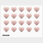 Roze Goud Kleur Sjabloon Dank Je Tekst Elegant Hart Sticker (Vel)