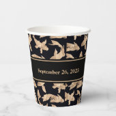 Roze goud koi vis banner verloving datum feest papieren bekers (Achterkant)