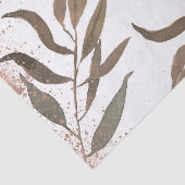 Roze Goud Koper Botanische Glam Moderne Trouw Tissuepapier (Detail)