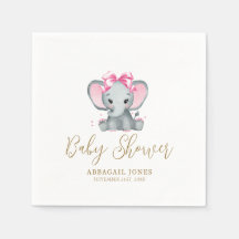 Roze Goud Kute Olifant Elegante Baby Shower