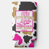 Roze Goud Laatste Rodeo vrijgezellenfeest Seltzer Blikjeskoeler (Achterkant)