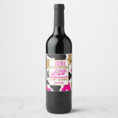 Roze Goud Laatste Rodeo vrijgezellenfeest Wijn Etiket (Voorkant)