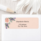 Roze goud lavendel bloemen retouradres  etiket (Insitu)