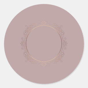 Roze Goud Lege Sjabloon Tekst Toevoegen Elegant Mo Ronde Sticker