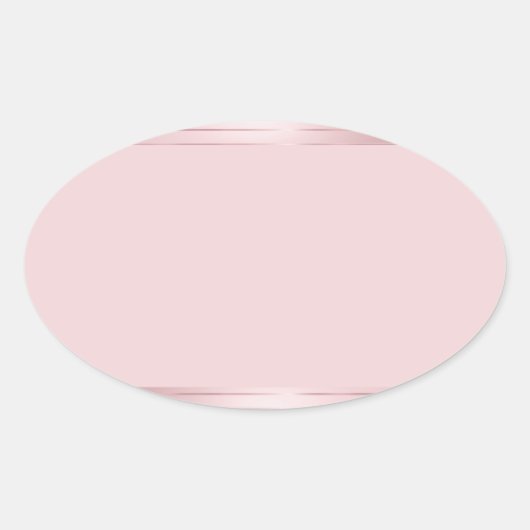 Roze Goud Lege Sjabloon Trendy Elegant Modern Ovale Sticker (Voorkant)