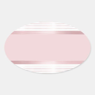 Roze Goud Lege Sjabloon Trendy Elegant Modern Ovale Sticker