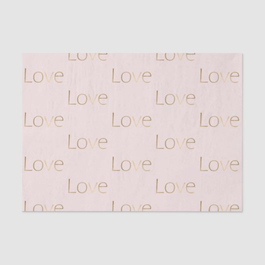 Roze Goud Liefde Bruidsfeest Tissuepapier (Voorkant)