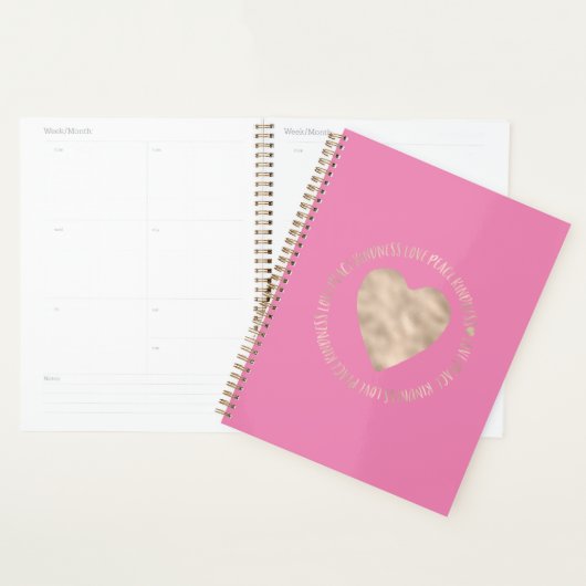 Roze Goud Liefde Vrede Vriendelijkheid Hart inspir Planner (Display)