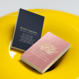 Roze Goud Lotus Yoga Meditatie Reiki Instructeur Visitekaartje