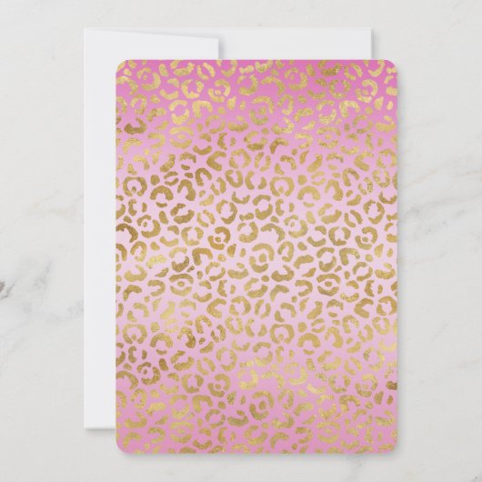 Roze Goud Luipaardprint Kaart (Achterkant)