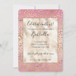 Roze Goud Luipaardprint Kaart