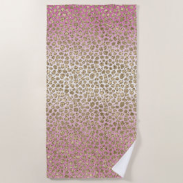 Roze Goud Luipaardprint Strandlaken