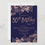 Roze goud marine mandala typografie 30ste verjaard kaart (Voorkant)