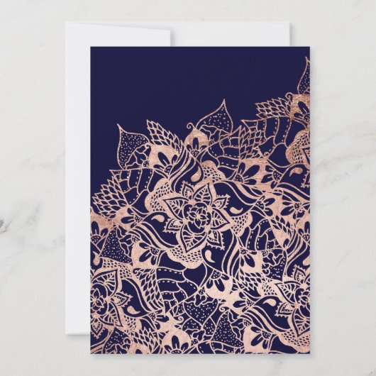 Roze goud marine mandala typografie 30ste verjaard kaart (Achterkant)