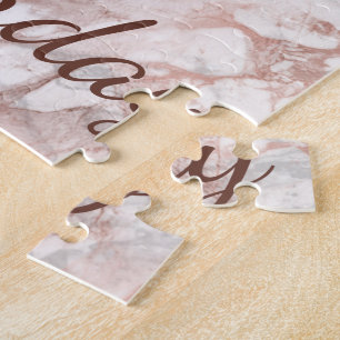 Roze Goud Marmer 21e Verjaardag 8" x 10" Legpuzzel