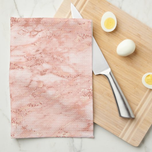 Roze Goud Marmer 7 Theedoek (Quarter Fold)