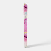 Roze Goud Marmer Agate Geode Geïnitialiseerd Chic iPhone 15 Case (Linkerkant)