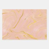 Roze Goud Marmer Agate Glitters Inpakpapier Vel (Voorkant)