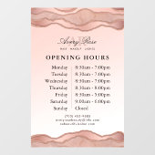 Roze Goud Marmer Agaten Schoonheidssalon Openingst Raamsticker (Vel)