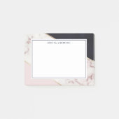 Roze Goud Marmer Gepersonaliseerde Naam Post-it® Notes (Voorkant)