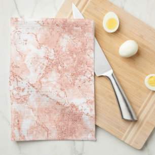 Roze Goud Marmer Glitter 2 Theedoek
