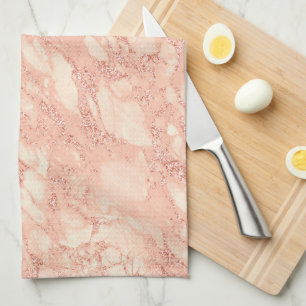 Roze Goud Marmer Glitter 3 Theedoek